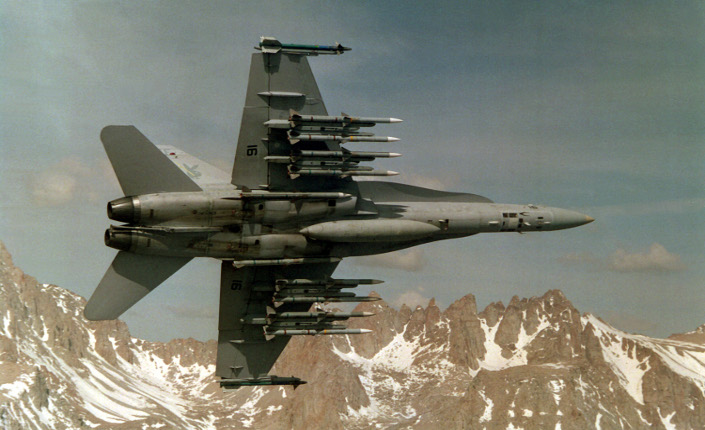 Esemplare di cacciabombardiere F/A-18 Hornet