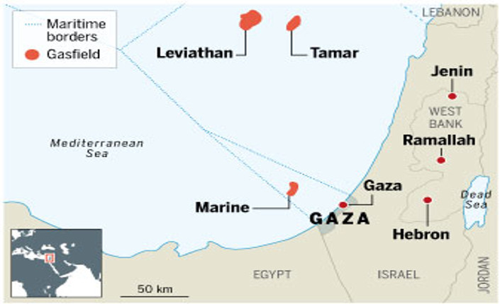 Gaza Marine 1 e 2 mappa