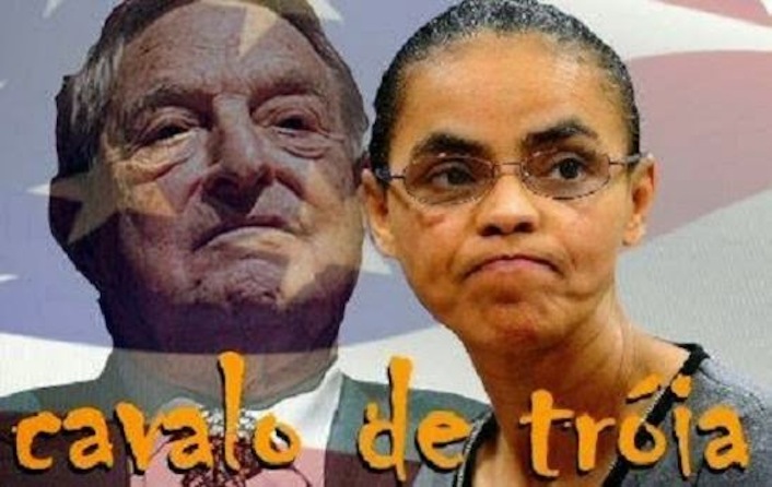 La leader del Partito socialista Marina Silva e il suo sponsor internazionale, il finanziere George Soros.