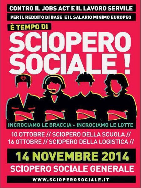14 novembre sciopero sociale