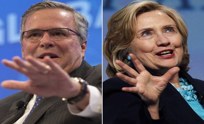 Jeb Bush e Hillary Clinton