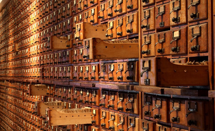 Schedario catalografico del Système Bibliographique Universel, nel Mundaneum