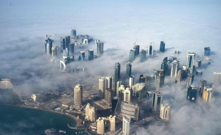 Doha, capitale del Qatar, vista dall'alto