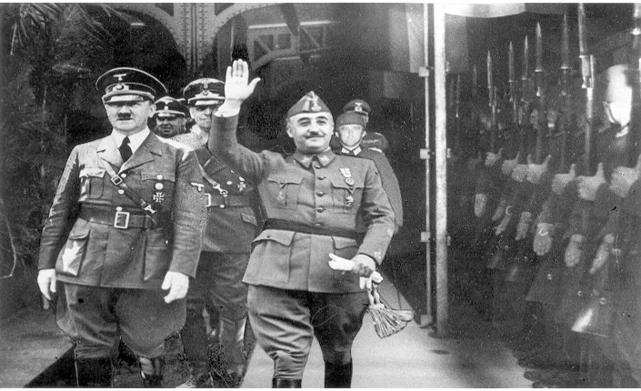 Adolf Hitler e Francisco Franco a Hendaia, il 23 ottobre 1940