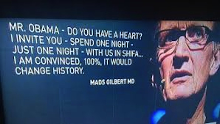 Gilbert è diventato famoso in tutto il mondo dopo aver scritto una lettera aperta al presidente Usa Barak Obama, reo, a suo dire, di aiutare Israele «a commettere crimini di guerra a Gaza». Il medico norvegese ha invitato Obama a visitare l'ospedale di Shifa (a Gaza) pre rendersi conto con i suoi occhi della situazione disperata in cui versano i palestinesi.