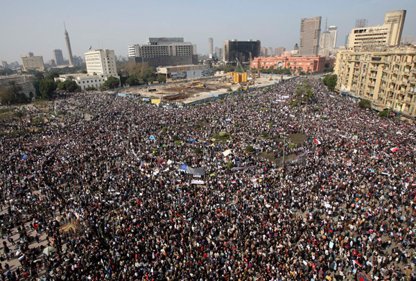 Piazza Tahrir, 2011. Forse la più grande dimostrazione della storia dell'umanità