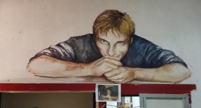 murales di sabrina di felice dedicato a renato biagetti. Acrilico su parete.