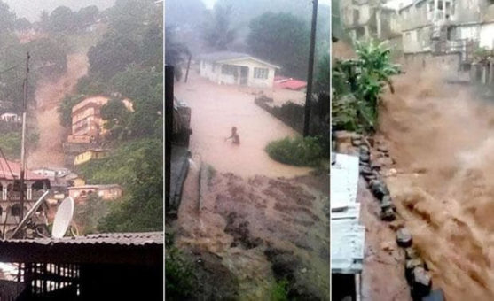 Freetown Sierra Leone inondazioni e frane 2017